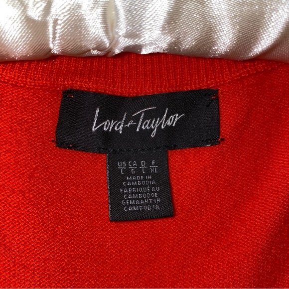 Lord & Taylor Vibrant Orange Button Up Cardigan - Picture 2 of 7